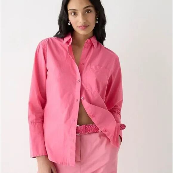 J. Crew Tops - J. Crew Garçon Shirt in Pink Garment-Dyed Cotton Poplin Size 22